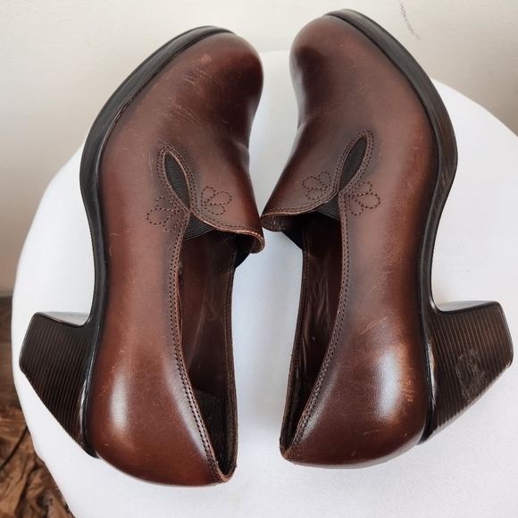 Dansko Brown  Leather Beth Slip On Pumps, Size AEU 41 US 10.5 Mary Jane - Picture 7 of 8